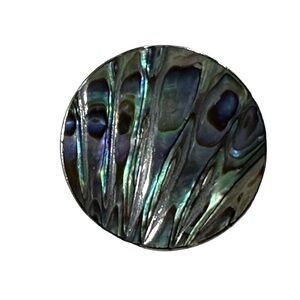 Vintage Ataahua New Zealand Mãori Native 925 23mm Natural Pãua Shell Brooch Pin